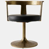 Metro Leather Chair, Textured Gold