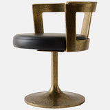 Metro Leather Chair, Textured Gold
