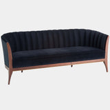 Connor Channel Back Sofa, Black Velvet