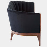 Connor Channel Back Sofa, Black Velvet