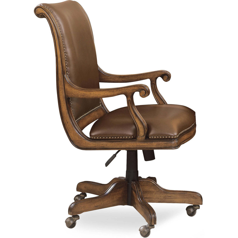 Brookhaven Desk Chair, Medium Wood-Furniture - Office-High Fashion Home