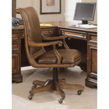 Brookhaven Desk Chair, Medium Wood-Furniture - Office-High Fashion Home