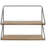 2 Tier Wall Shelf, Black/Brown