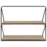 2 Tier Wall Shelf, Black/Brown
