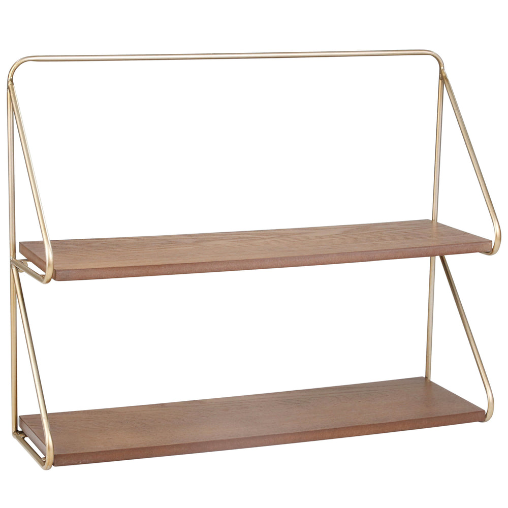 2 Tier Wall Shelf, Gold