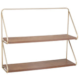 2 Tier Wall Shelf, Gold