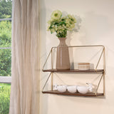 2 Tier Wall Shelf, Gold