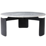 3-Footed Marble Top Coffee Table, Grey-Furniture - Accent Tables-High Fashion Home