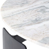 3-Footed Marble Top Coffee Table, Grey-Furniture - Accent Tables-High Fashion Home
