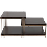 3-Tier Coffee Table, Black-Furniture - Accent Tables-High Fashion Home
