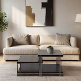 3-Tier Coffee Table, Black-Furniture - Accent Tables-High Fashion Home
