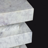 Charli Marble Accent Table, White