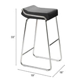Wedge Bar Stool, Black, Set of 2-Furniture-High Fashion Home