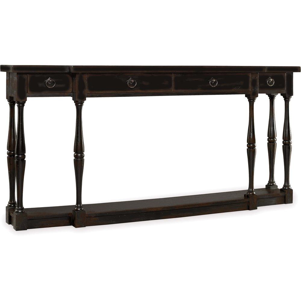 Sanctuary 4 Drawer Thin Console, Ebony-Furniture - Storage-High Fashion Home
