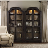 Sanctuary Glass Bunching Curio, Antiqued Ebony-Furniture - Storage-High Fashion Home