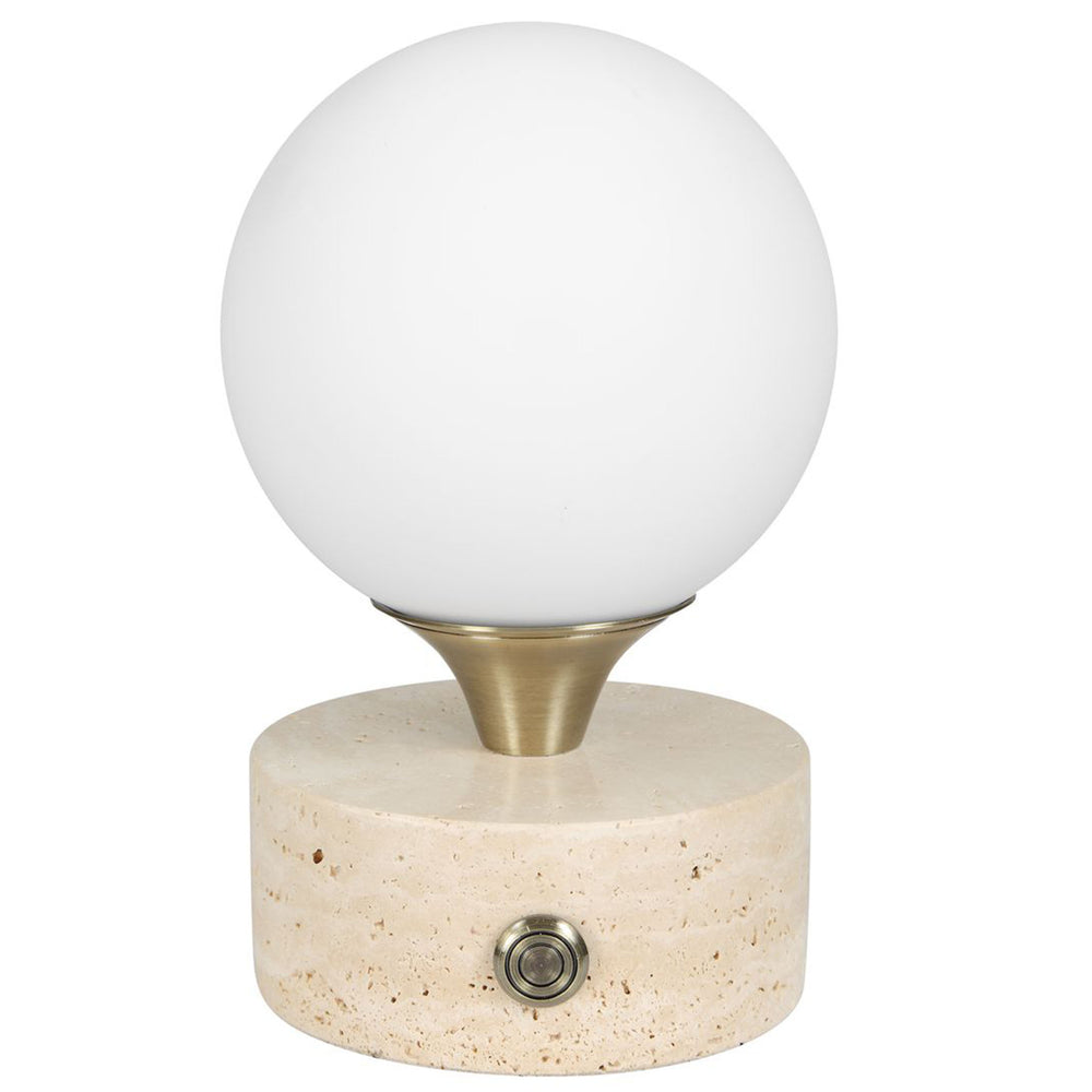 Abril Rechargable Accent Lamp, Travertine