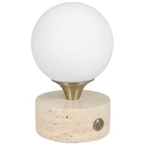 Abril Rechargable Accent Lamp, Travertine