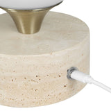 Abril Rechargable Accent Lamp, Travertine
