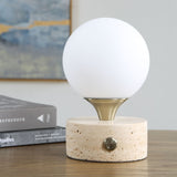 Abril Rechargable Accent Lamp, Travertine
