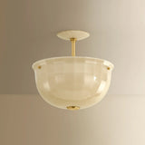 Nevins Semi Flush, Aged Brass