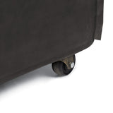 Rolling Leather Slipper Chair, Grey