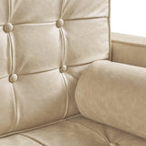 Carmen Leather Sofa, Cappuccino