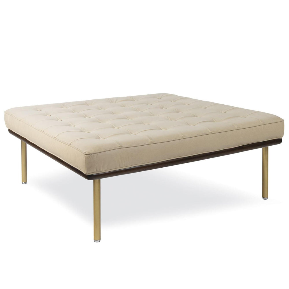 Tufted Square Bench, White