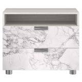 Stratum 2 Drawer Arabescato Nightstand-Furniture - Bedroom-High Fashion Home