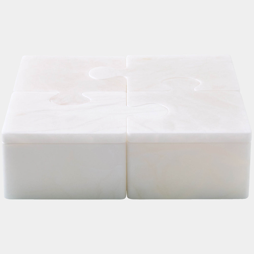 Jigsaw Swivel Box, Alabaster