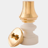 Gambit Queen Jar, White/Gold