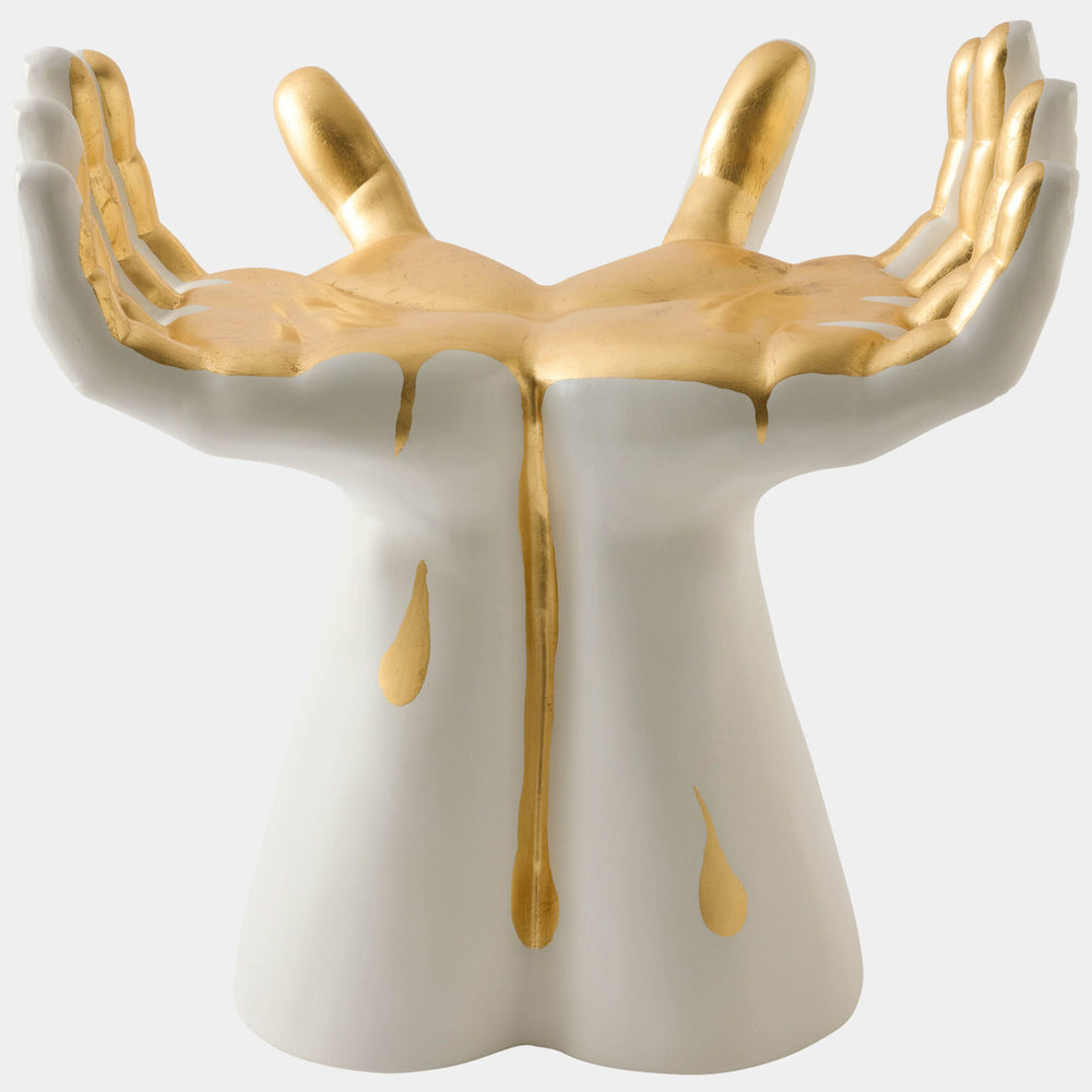 Deft Hands Stool, Gold Drip