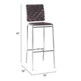 Criss Cross Barstool, Espresso, Set of 2-Furniture-High Fashion Home