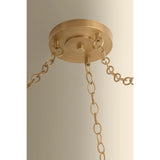Omi 3 Light Chandelier, Patina Brass/Ceramic Ivory Crackle