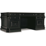 Telluride Executive Desk w/Leather Panels, Black-Furniture - Office-High Fashion Home