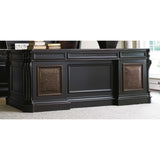 Telluride Executive Desk w/Leather Panels, Black-Furniture - Office-High Fashion Home