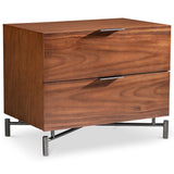 Brasea 2 Drawer Wide Nightstand, Lume