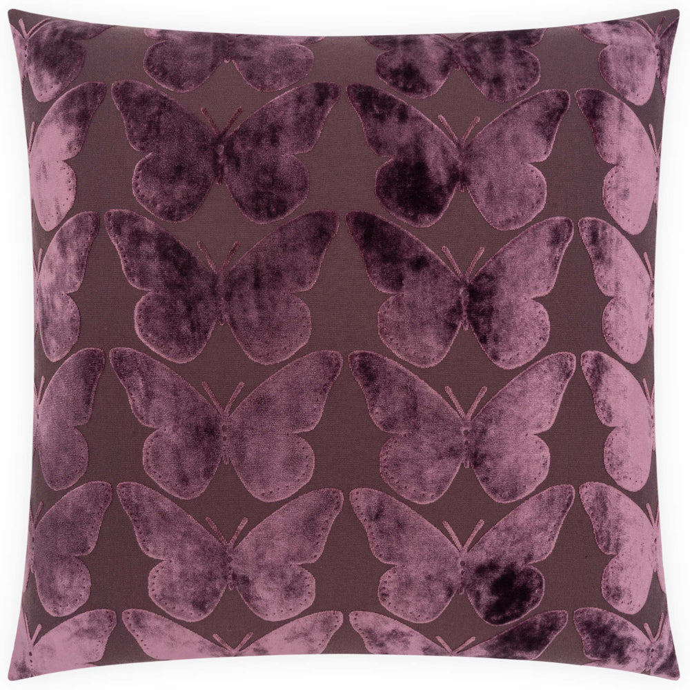 Flutterby Pillow, Aubergine, Set of 2