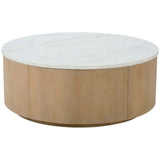 Delray Round Cocktail Table, White