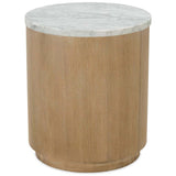 Delray Round End Table, White