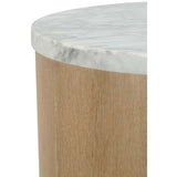 Delray Round End Table, White