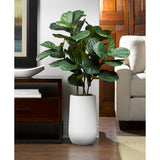 4' Natural Touch Fiddle Leaf Fig in Quinn Planter, White