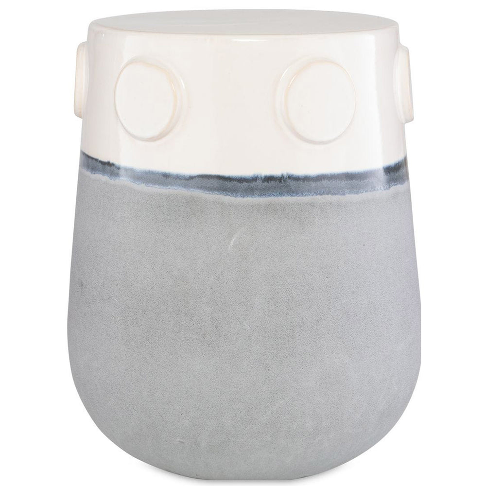 Mulvane Garden Stool, Blue Gray-Furniture - Accent Tables-High Fashion Home