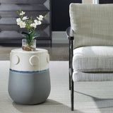 Mulvane Garden Stool, Blue Gray-Furniture - Accent Tables-High Fashion Home