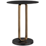 Aperture Accent Table, Brass/Black-Furniture - Accent Tables-High Fashion Home