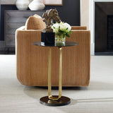 Aperture Accent Table, Brass/Black-Furniture - Accent Tables-High Fashion Home