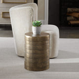 Odin Accent Table, Antique Brass