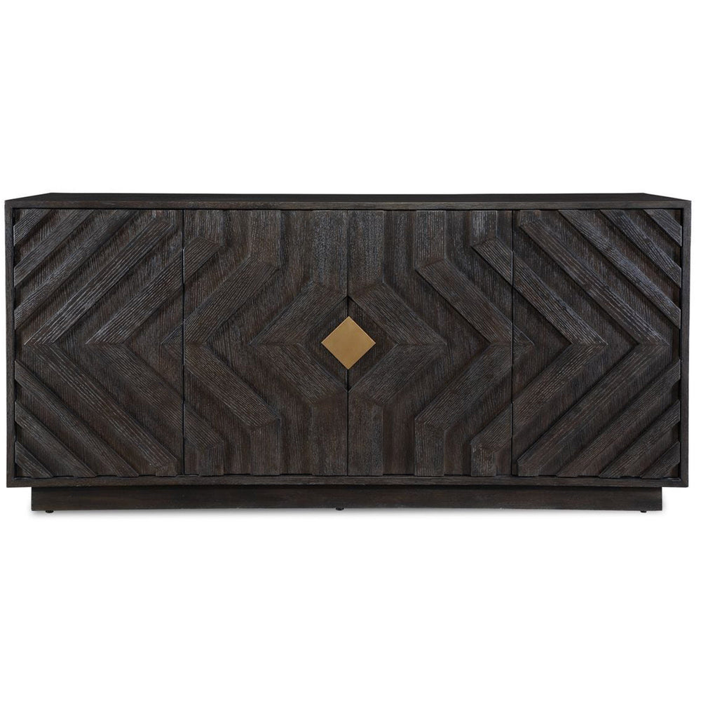 Faulkner 4 Door Cabinet, Dark Natural