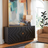 Faulkner 4 Door Cabinet, Dark Natural