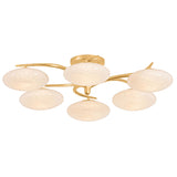Bayberry 6 Light Semi Flush, Vintage Gold Leaf