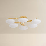 Bayberry 6 Light Semi Flush, Vintage Gold Leaf